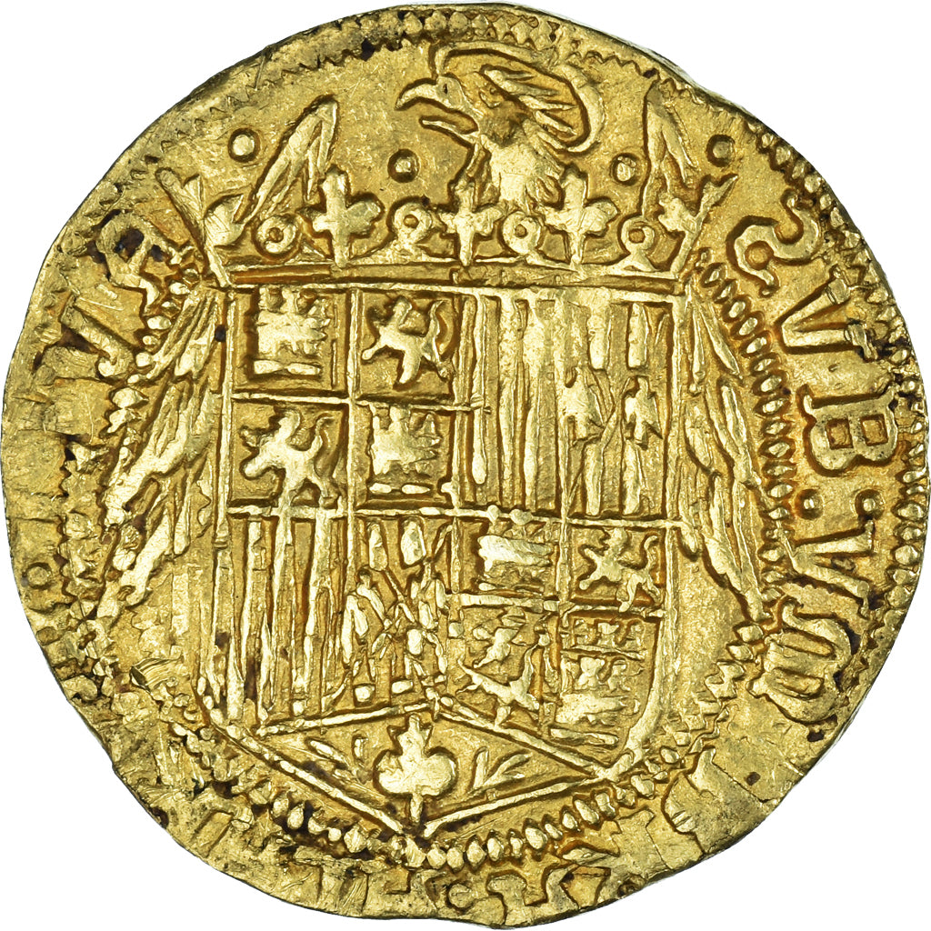 Coin, Spain, Ferdinand & Isabella, Doble Excelente, Seville, AU(50-53), Gold