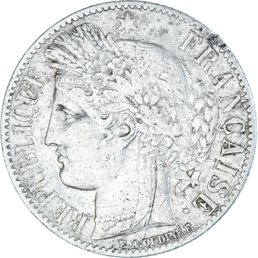 Münze, Frankreich, Cérès, Franc, 1849, Paris, S+, Silber, KM:759.1