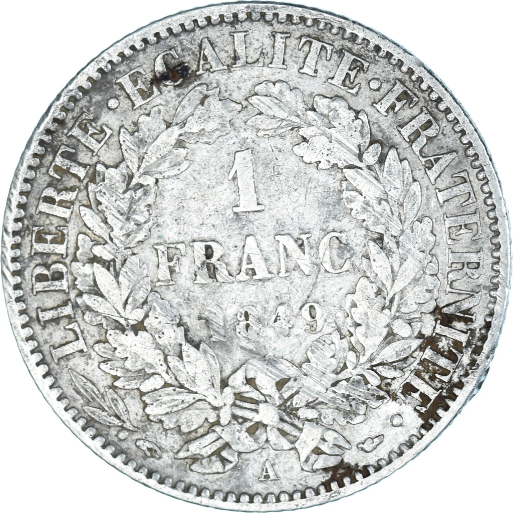 Münze, Frankreich, Cérès, Franc, 1849, Paris, S+, Silber, KM:759.1