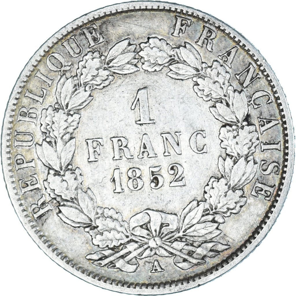 Moneta, Francia, Louis-Napoléon Bonaparte, Franc, 1852, Paris, BB, Argento