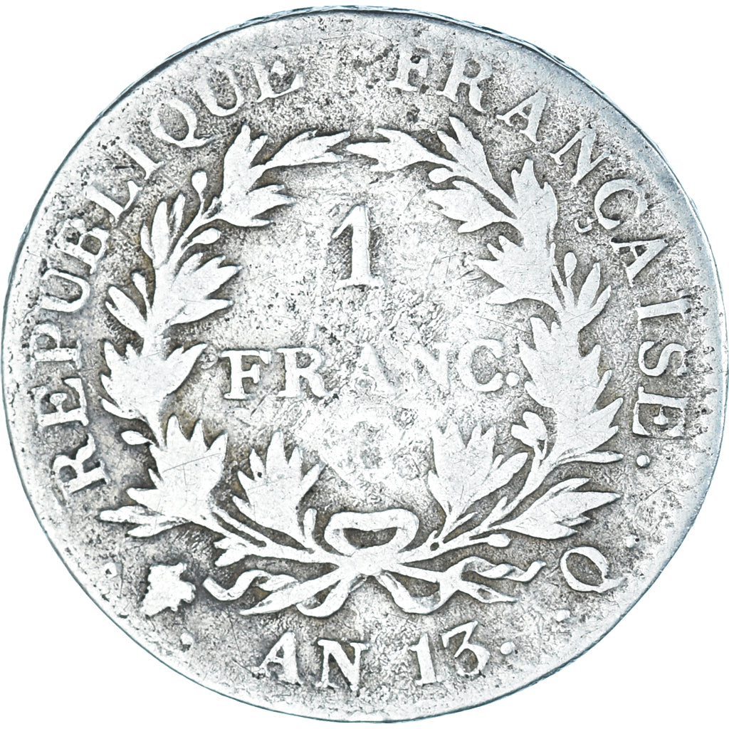 Coin, France, Napoleon I, Franc, AN 13, Perpignan, VF(20-25), Silver, KM:656.12