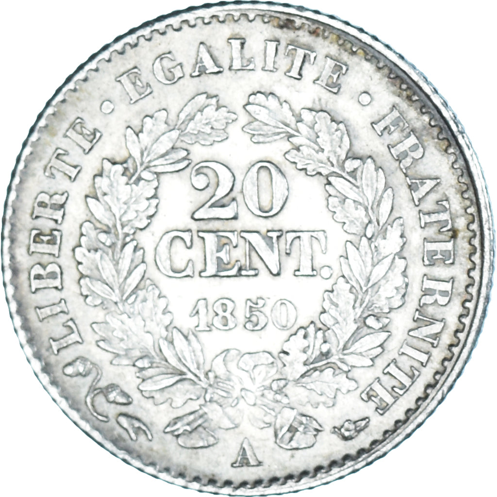 Moneda, Francia, Cérès, 20 Centimes, 1850, Paris, EBC, Plata, KM:758.1