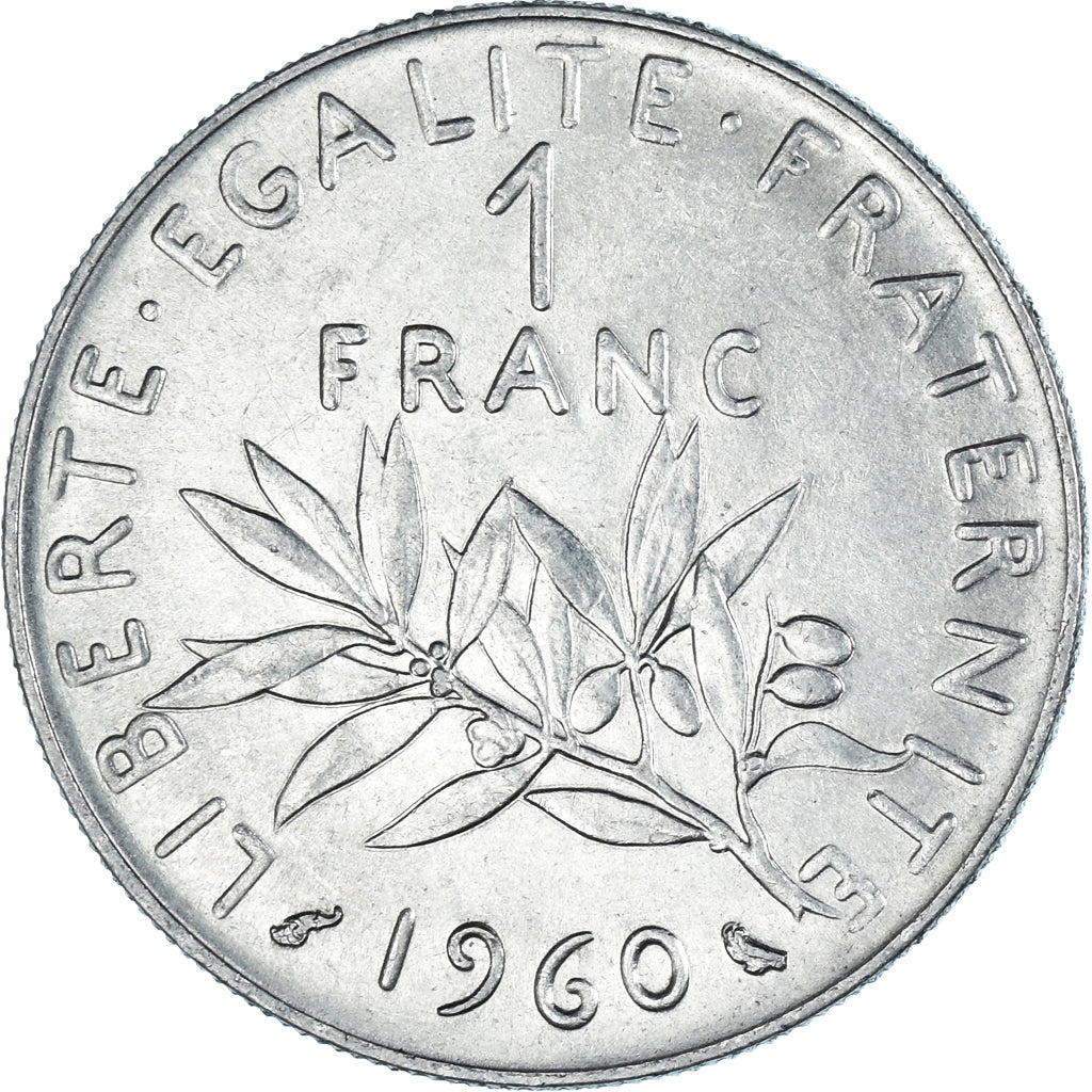 Coin, France, Semeuse, Franc, 1960, Paris, MS(63), Nickel, KM:925.1, Gadoury:474