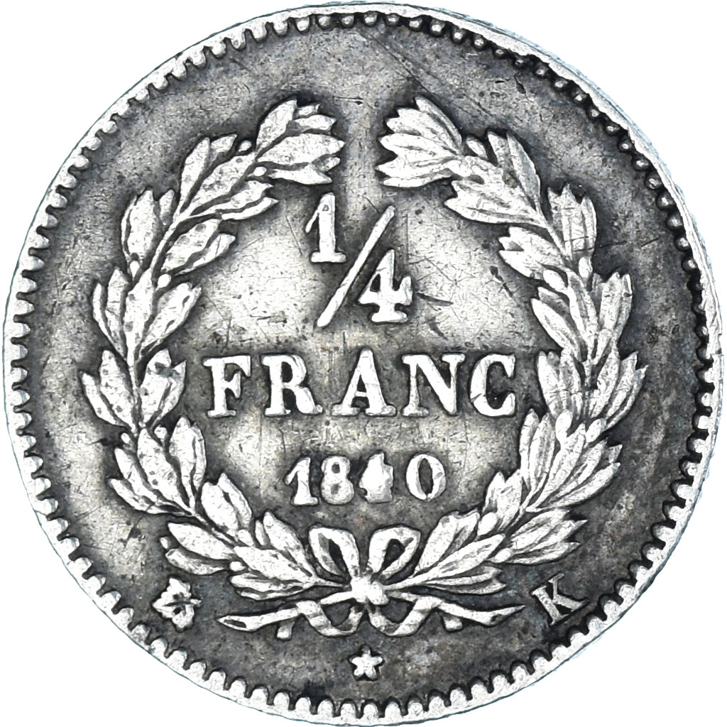 Coin, France, Louis-Philippe I, 1/4 Franc, 1840, Bordeaux, VF(30-35), Silver