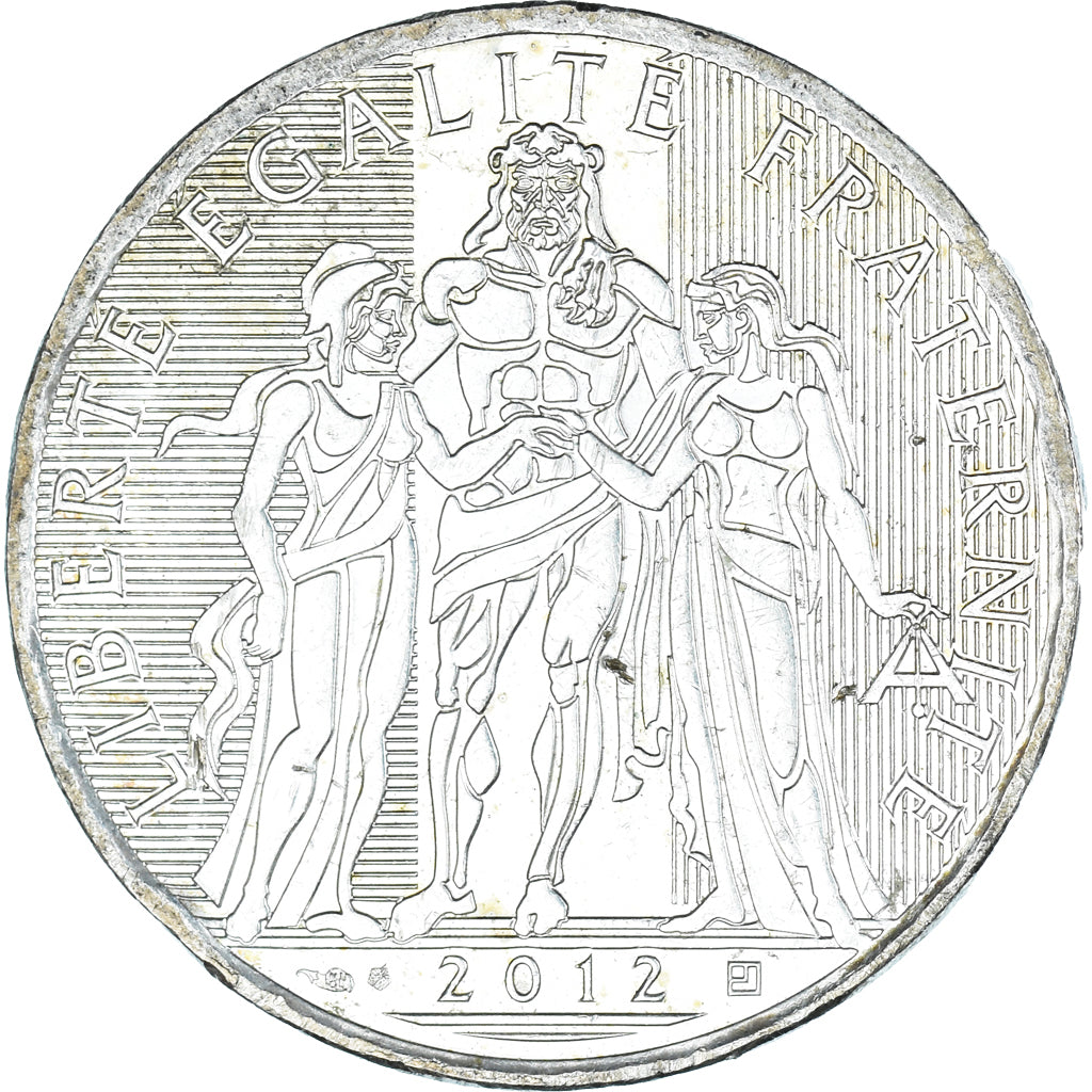 Francja, 10 Euro, Hercule, 2012, Monnaie de Paris, AU(55-58), Srebro