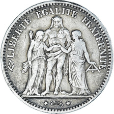 Moneta, Francia, Hercule, 5 Francs, 1875, Paris, MB+, Argento, KM:820.1