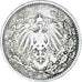 Coin, GERMANY - EMPIRE, 1/2 Mark, 1905, Stuttgart, VF(30-35), Silver, KM:17