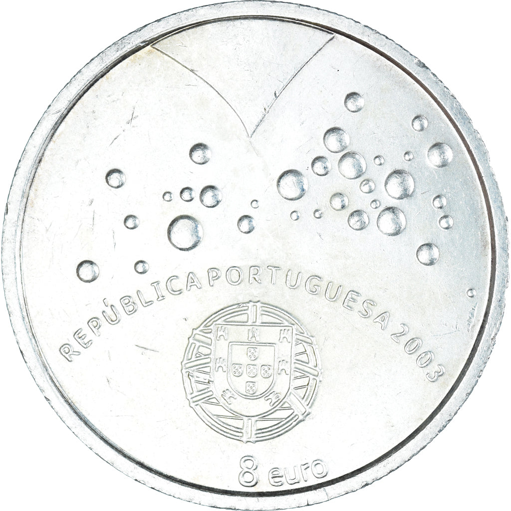 Portugal, 8 Euro, Euro 2004, 2003, Lisbon, AU(50-53), Srebro, KM:751