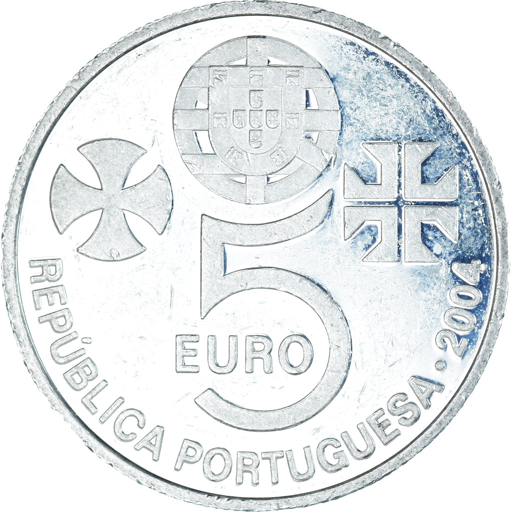 Portugal, 5 Euro, convento de christo, 2004, Lisbon, Proof, AU(50-53), Silver