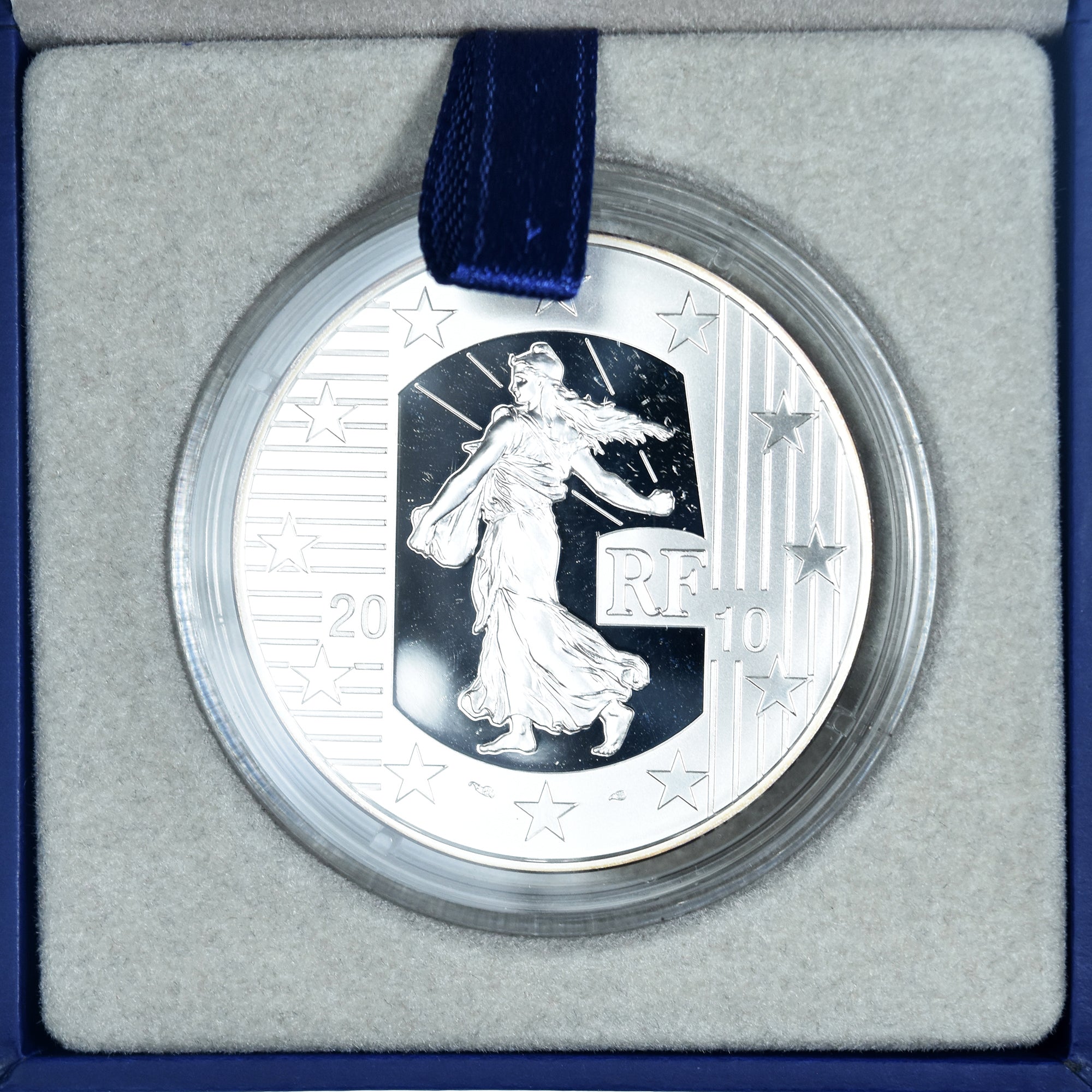 França, 10 Euro, 50e anniversaire du nouveau franc, 2010, Monnaie de Paris, BE