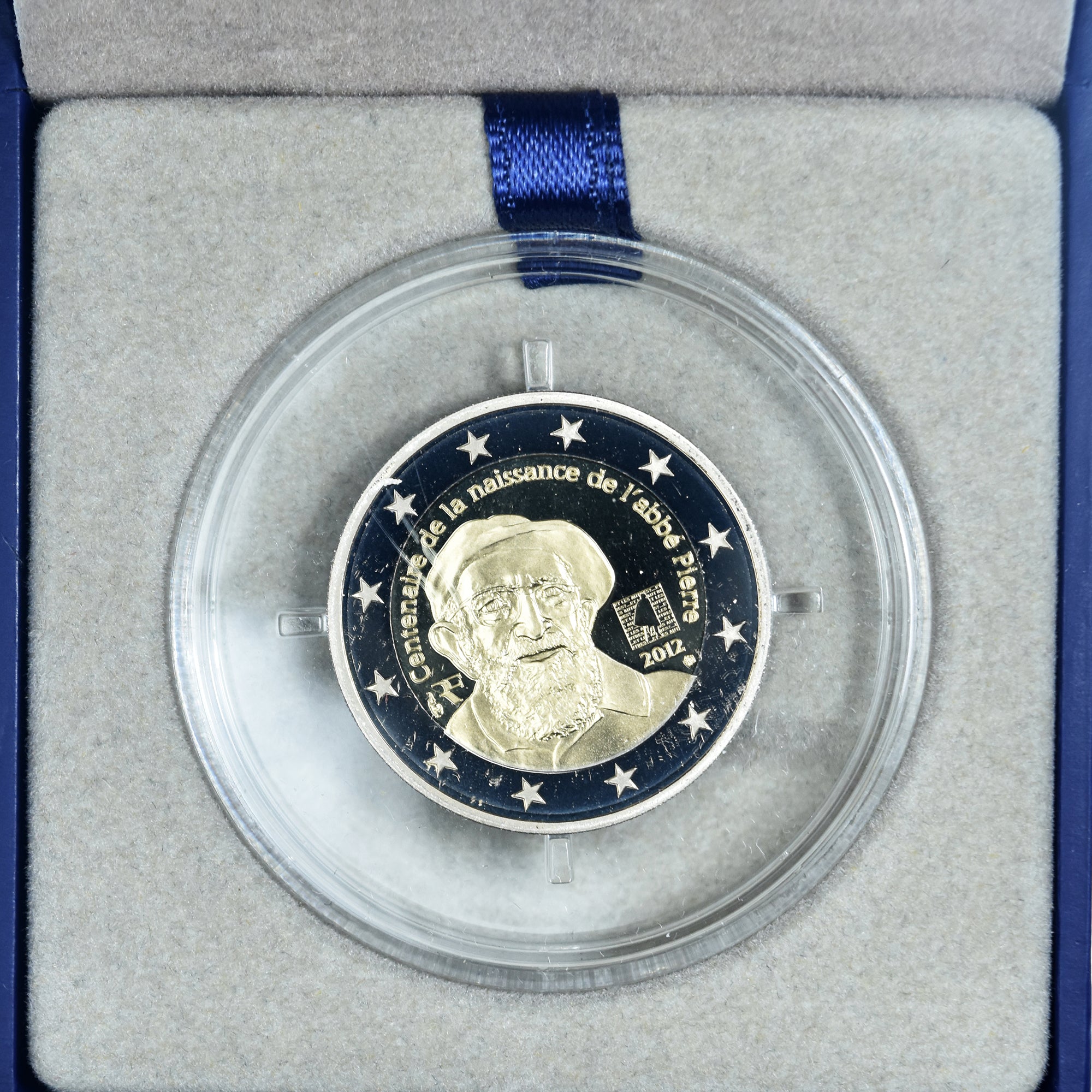 France, 2 Euro, abbé Pierre, 2012, Monnaie de Paris, BE, MS(65-70)