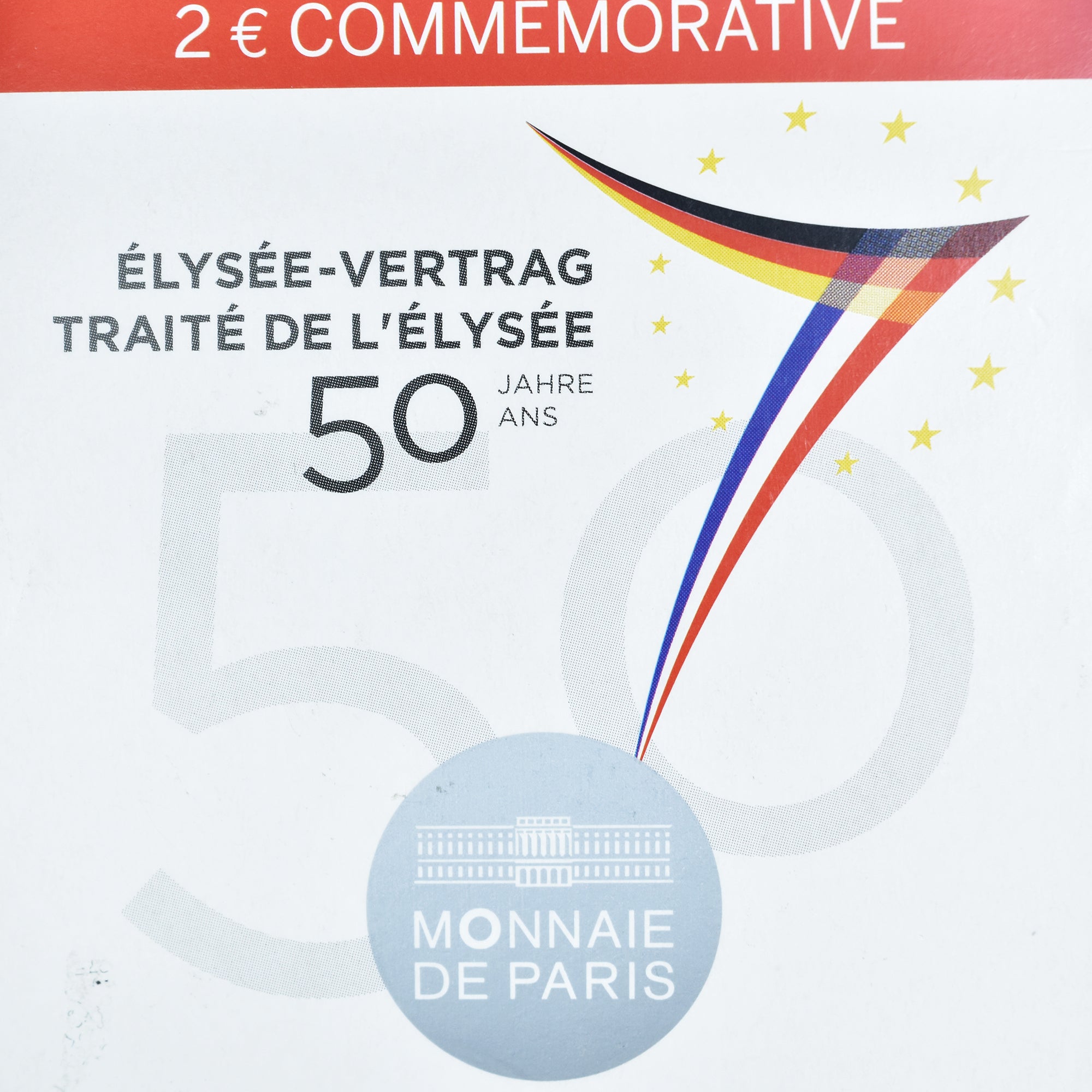 France, 2 Euro, 50 ans du traité de l'Élysée, 2013, Monnaie de Paris, BE