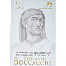 Italien, 2 Euro, Giovanni Boccaccio, 2013, Rome, Special Unc., STGL, Bi-Metallic