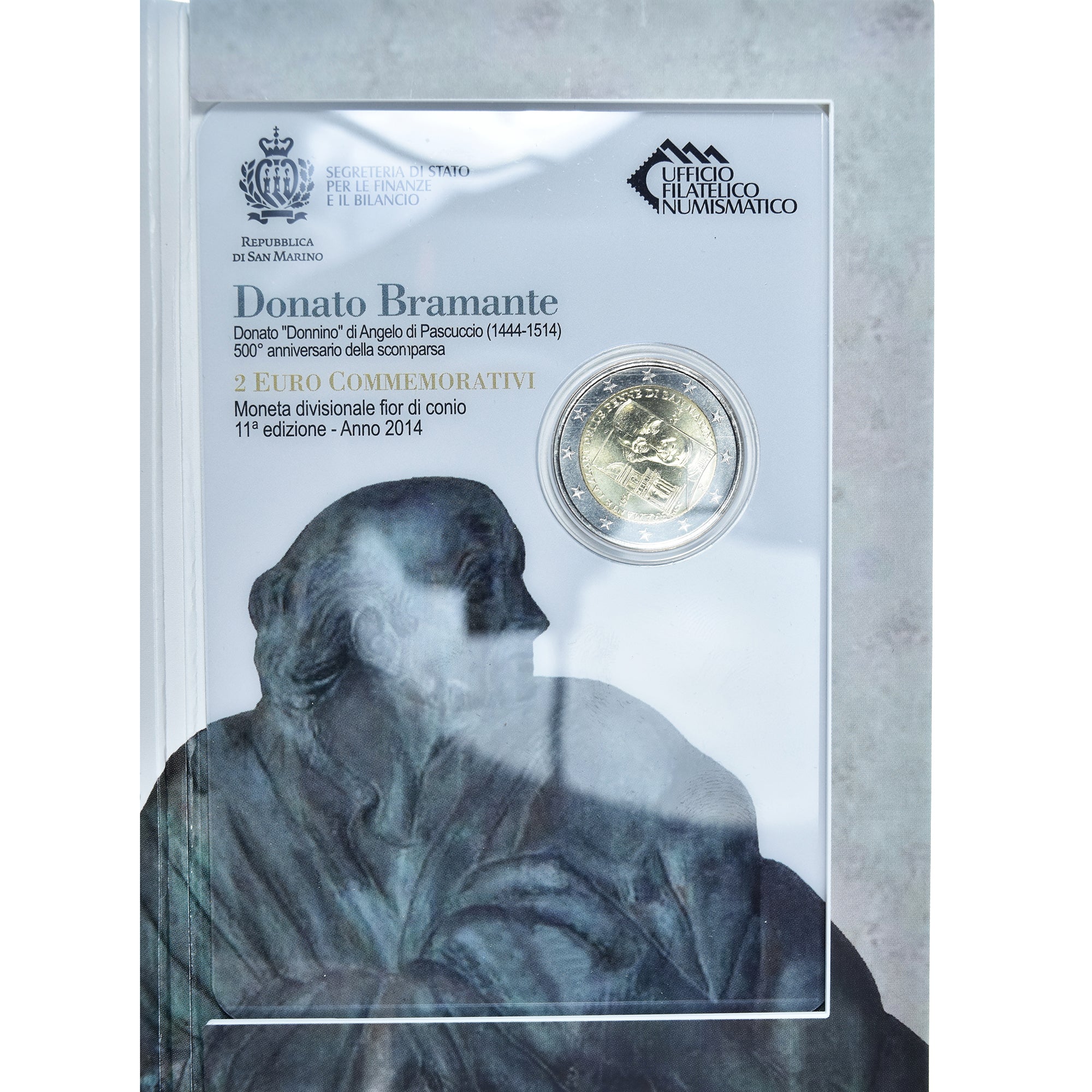 Saint Marin , 2 Euro, Donato Bramante, 2014, Rome, BU, FDC, Bimétallique