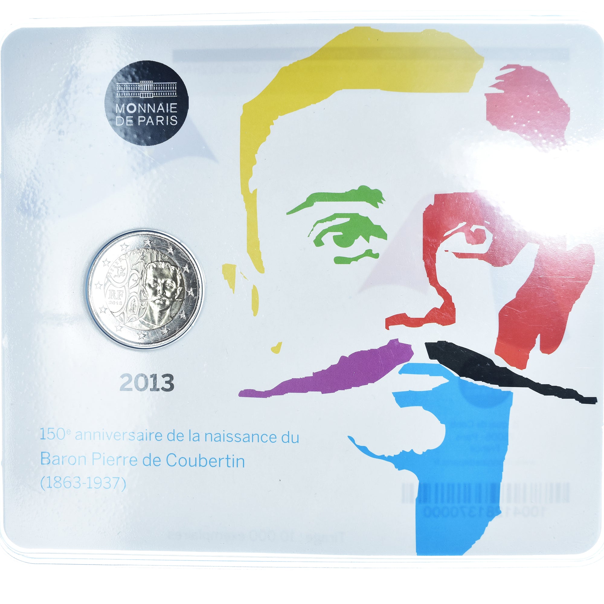 France, 2 Euro, Pierre de Coubertin, 2013, Monnaie de Paris, BU, MS(65-70)