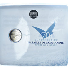 France, 2 Euro, D-day, 2014, Monnaie de Paris, BU, MS(65-70), Bi-Metallic