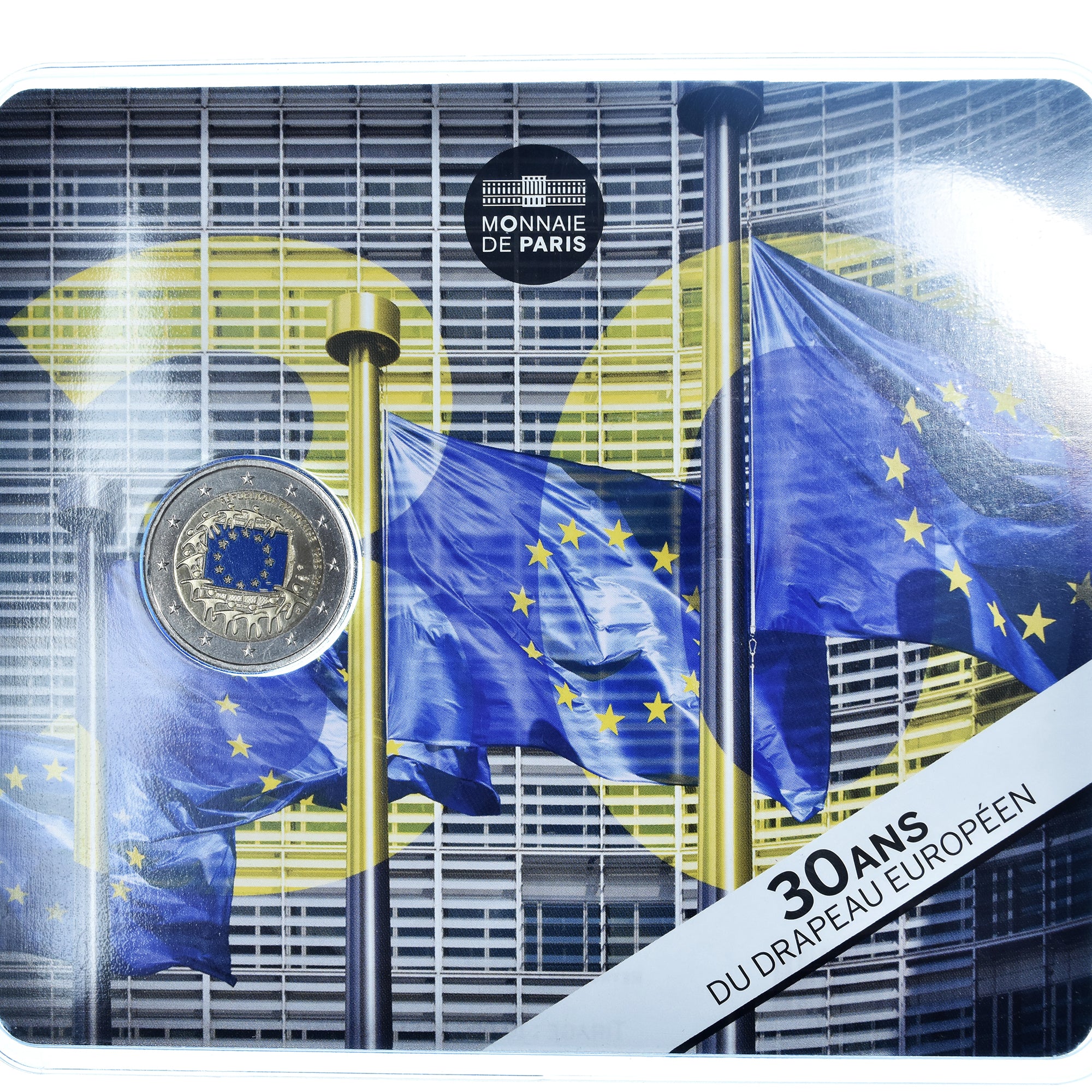 France, 2 Euro, drapeau de l'UE, 2015, Monnaie de Paris, BU, colorisée, FDC