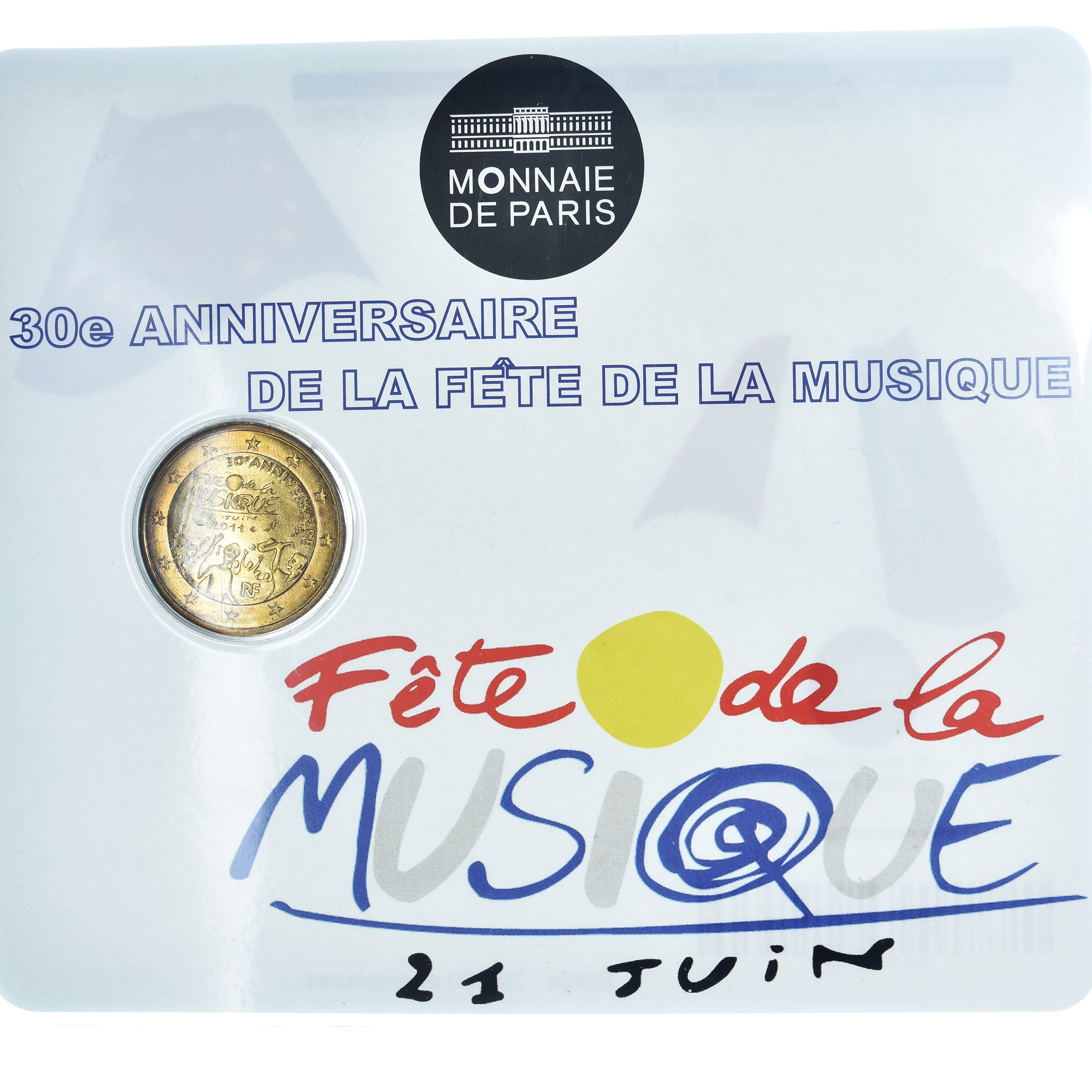 Francia, 2 Euro, fête de la musique, 2011, Monnaie de Paris, BU, FDC