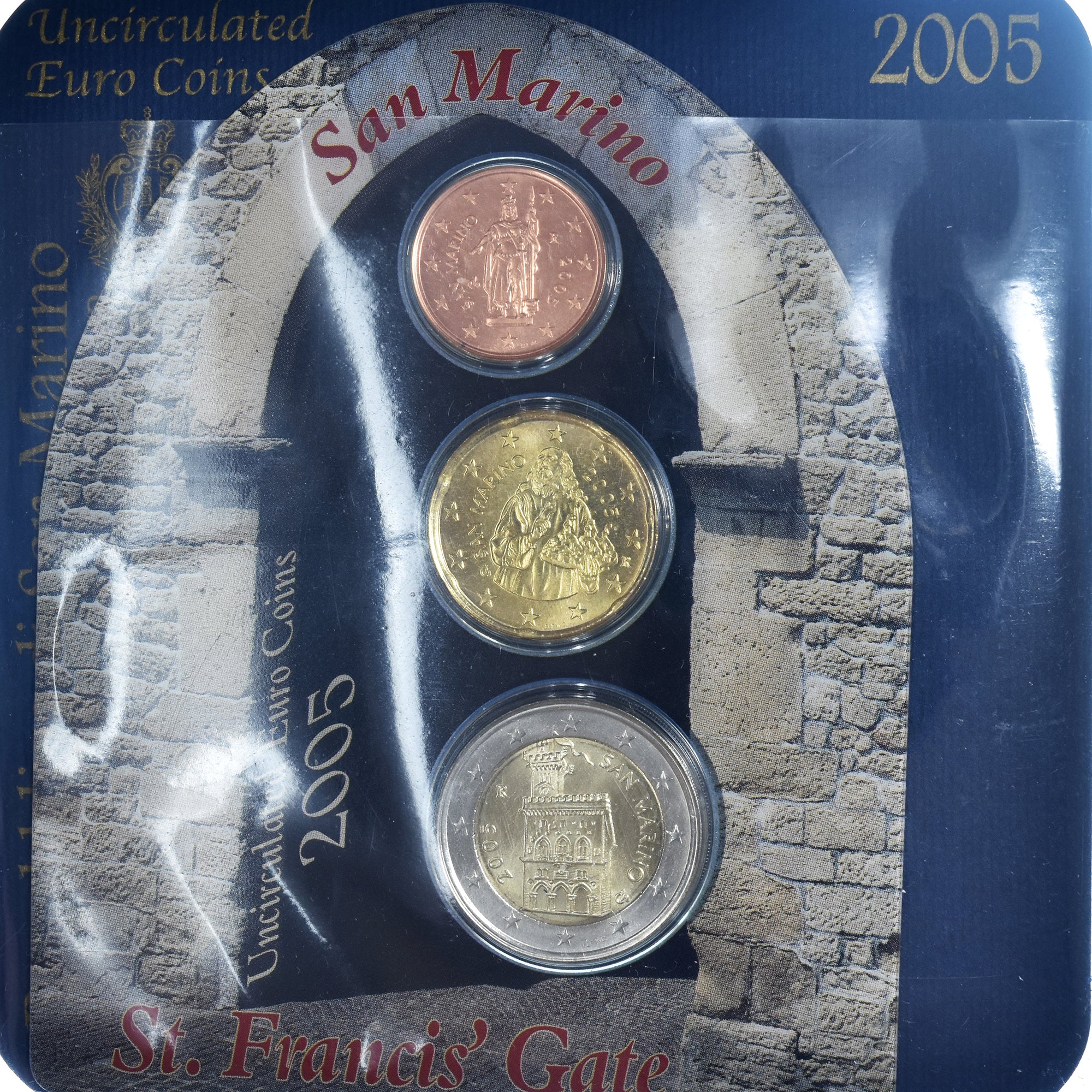 San Marino, Euro-Set, St. Francis' Gate, 2005, Rome, Special Unc., MS(65-70), ND