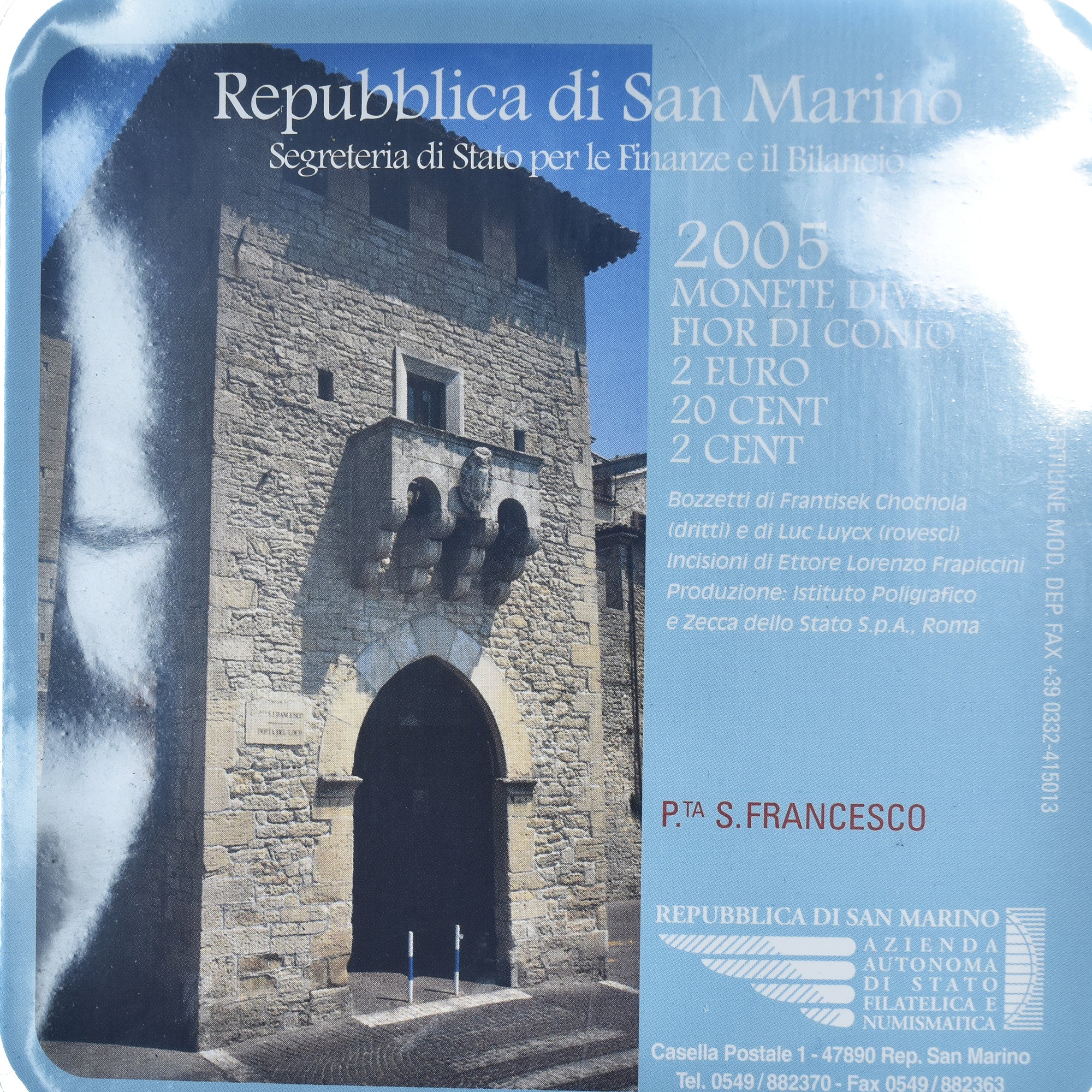 San Marino, Euro-Set, St. Francis' Gate, 2005, Rome, Special Unc., MS(65-70), ND