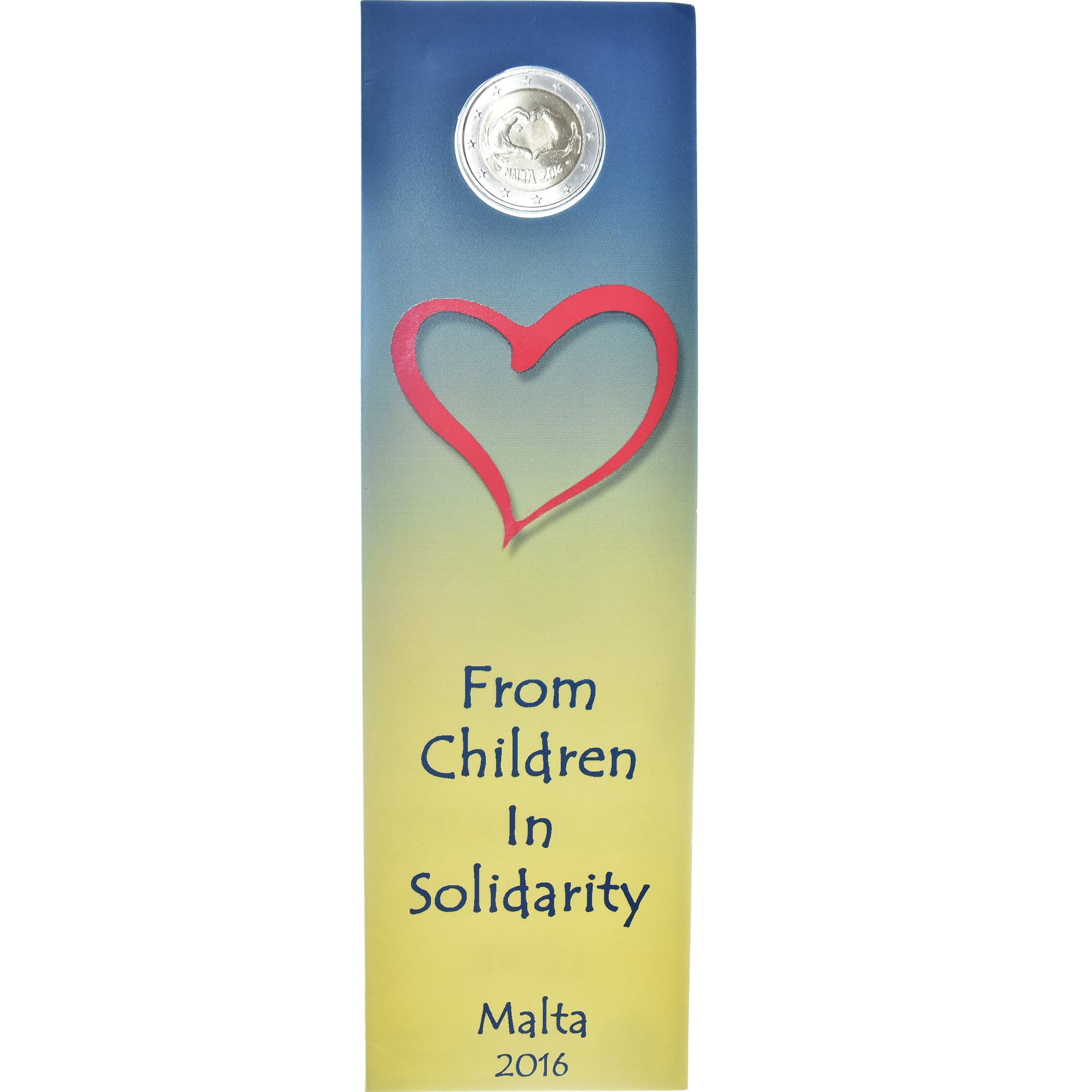 Malta, 2 Euro, solidarity through love, 2016, BU, FDC, Bi-Metallic