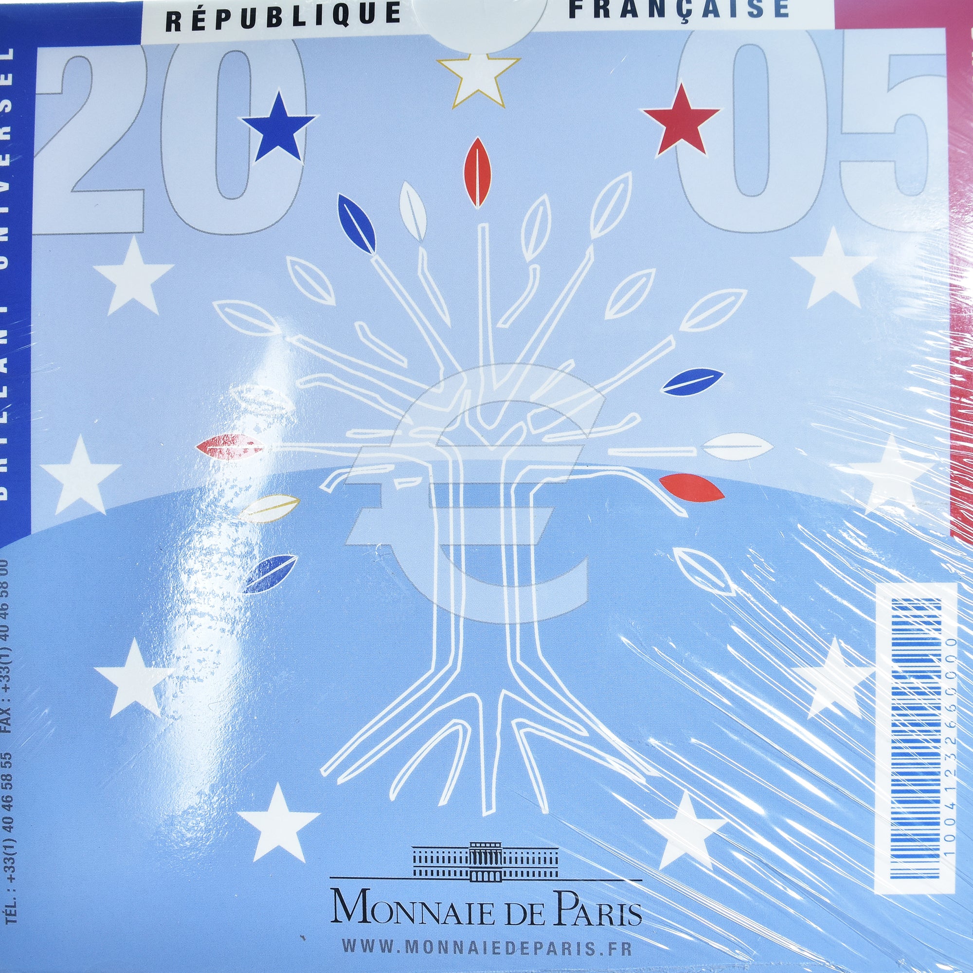 France, 1 Cent to 2 Euro, euro set, 2005, Monnaie de Paris, BU, FDC