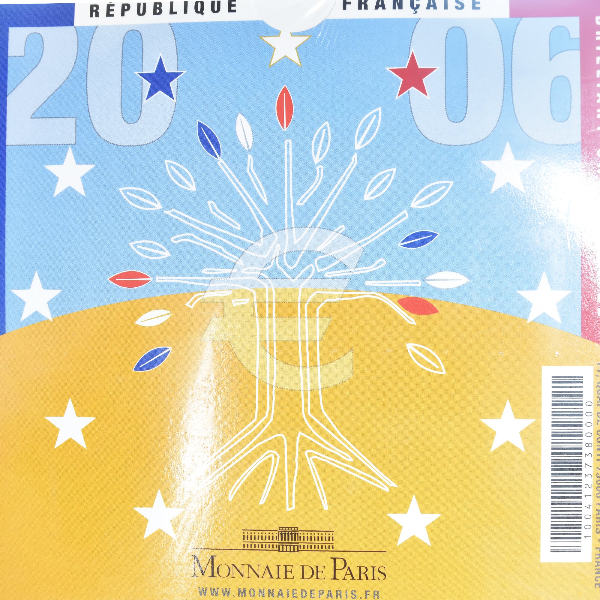 France, 1 Cent to 2 Euro, euro set, 2006, Monnaie de Paris, BU, FDC