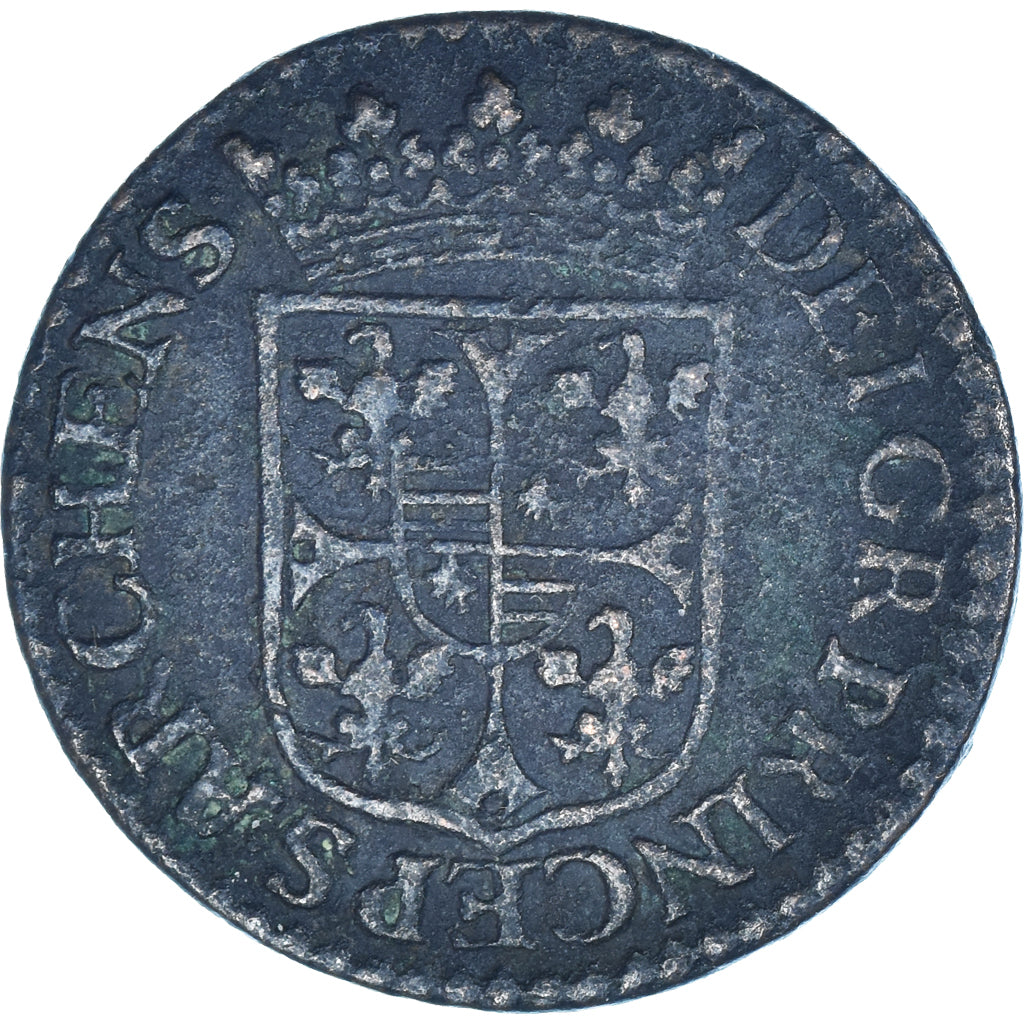 Monnaie, Principauté d'Arches-Charleville, Charles de Gonzague, Liard, 1614