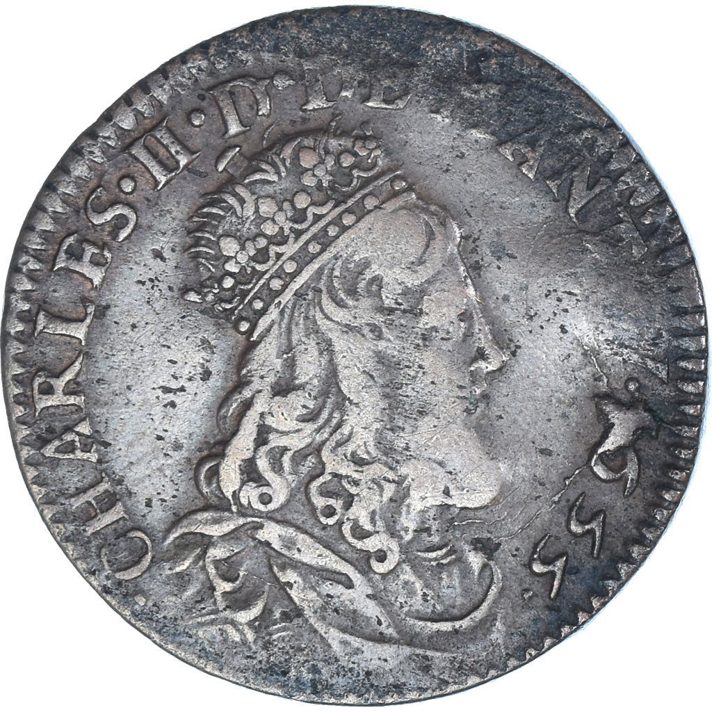 Monnaie, Principauté d'Arches-Charleville, CHARLES II DE GONZAGUE, Liard, 1655