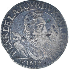 Moneta, Principato di Sedan, Henri de la Tour d'Auvergne, Liard, 1614, Raucourt