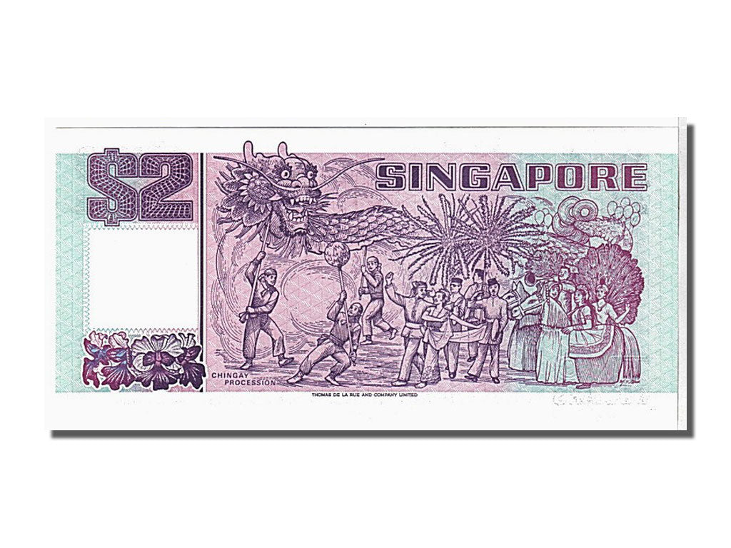 Singapore, 2 Dollars, 1990, KM #28, UNC(65-70), GX863618