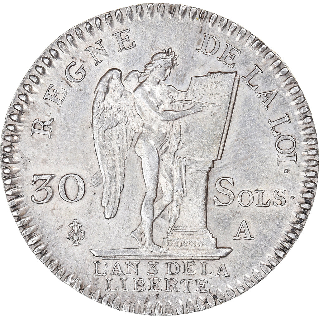 Moneta, Francia, Louis XVI, 30 sols françois, 1791 / AN 3, Paris, Pedigree