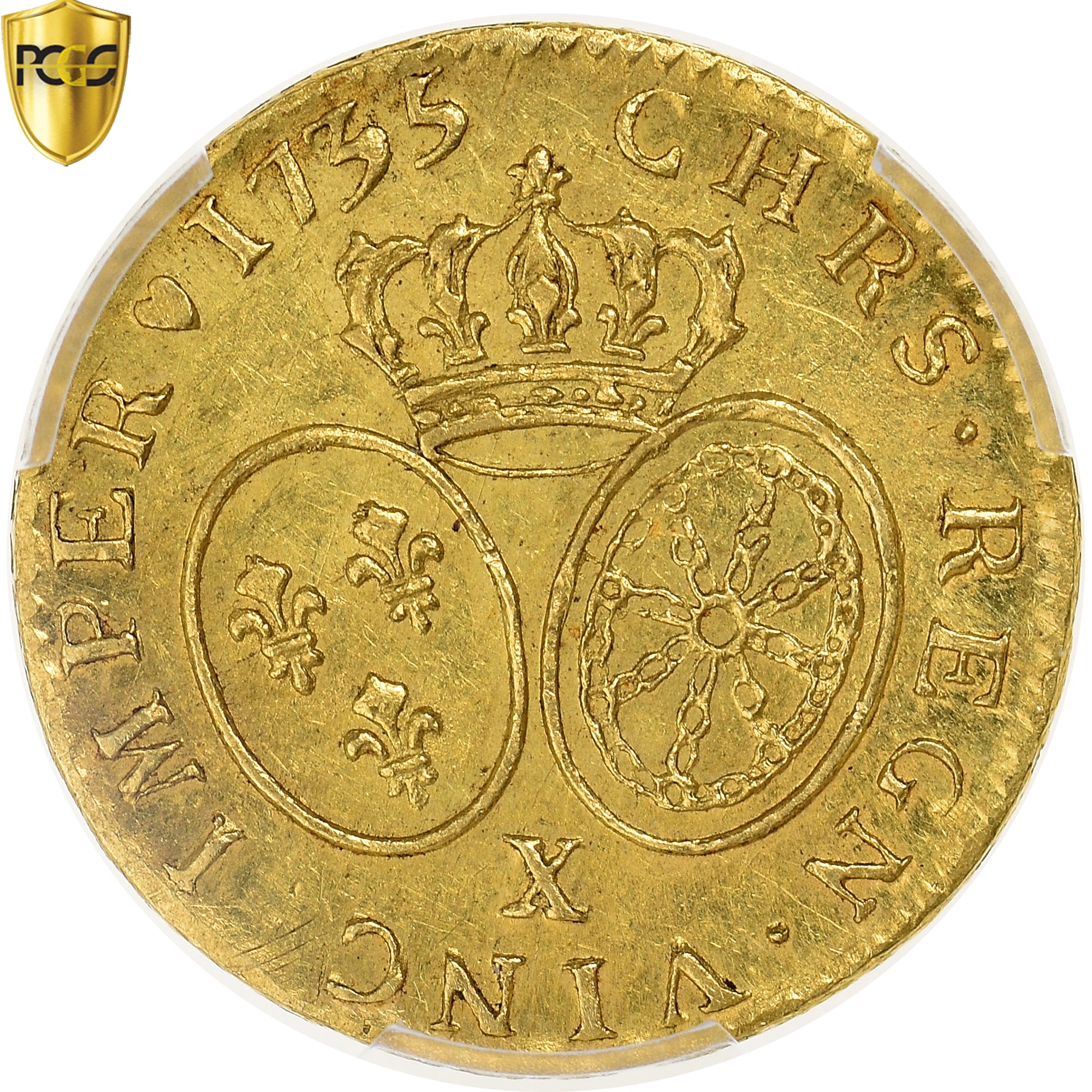 Monnaie, France, Louis XV, Louis d'or aux lunettes, 1735, Amiens, Pedigree