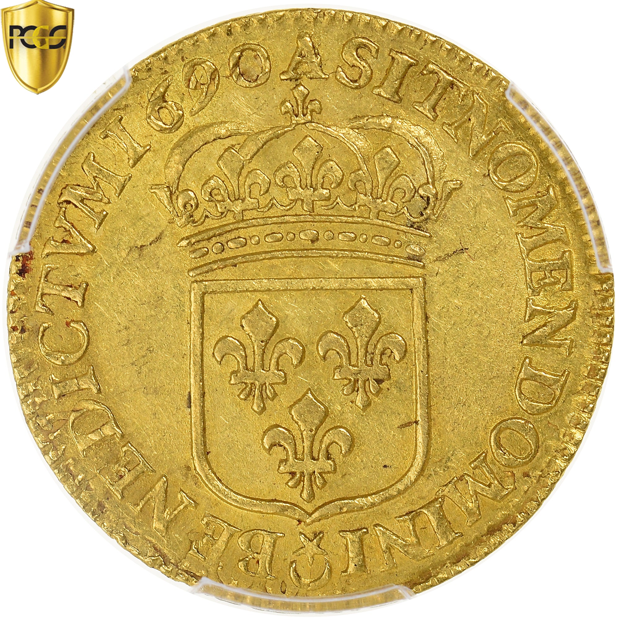 Münze, Frankreich, Louis XIV, Louis d'or à l'écu, 1690, Paris, réformé