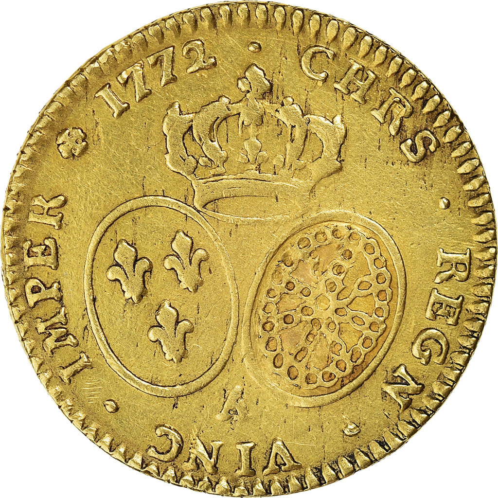 Moneta, Francia, Louis XV, 1/2 Louis d'or à la vieille tête, 1772, Paris