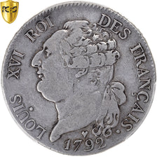 Moeda, França, Louis XVI, 1/2 écu de 3 livres français, 1792 / AN 4