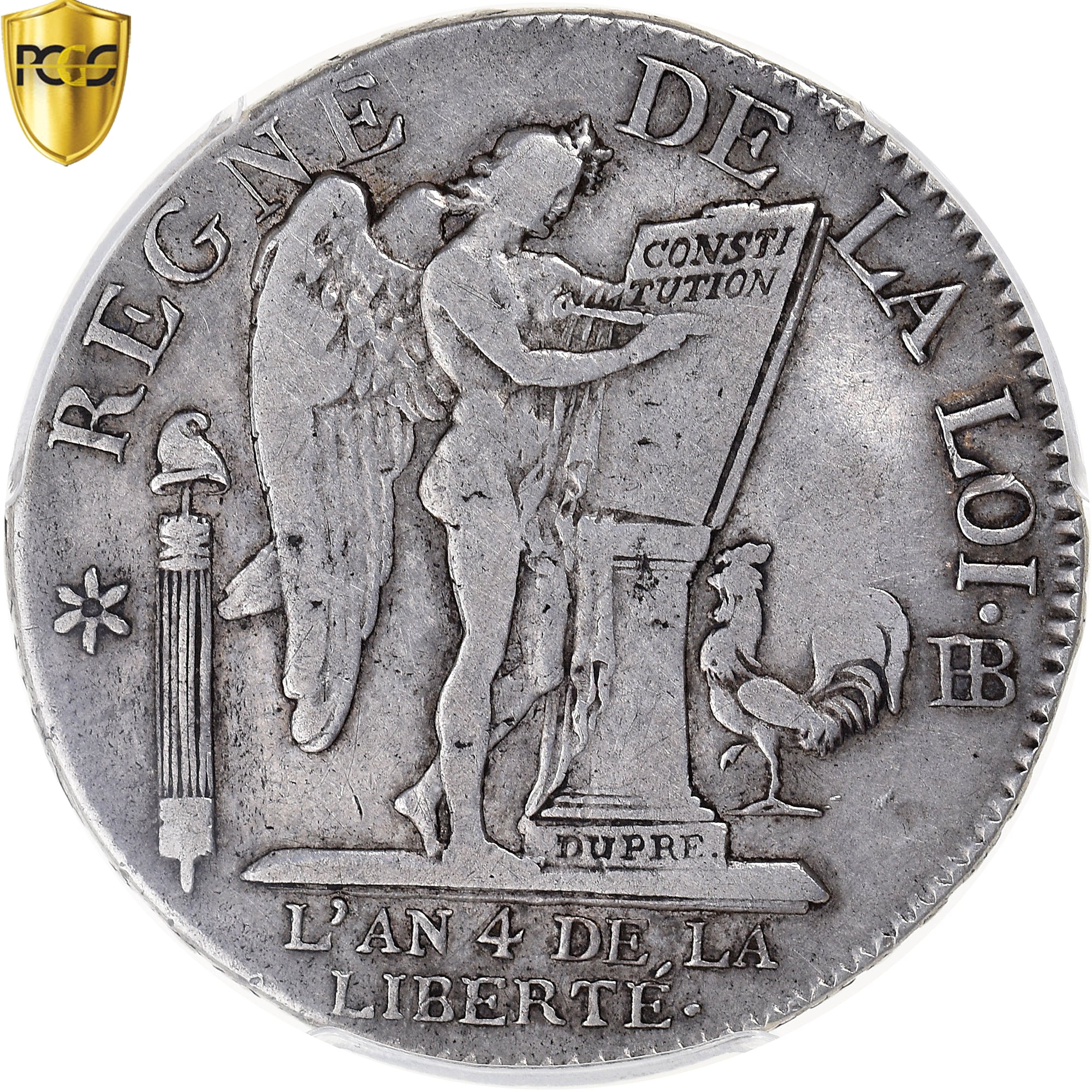 Moeda, França, Louis XVI, 1/2 écu de 3 livres français, 1792 / AN 4