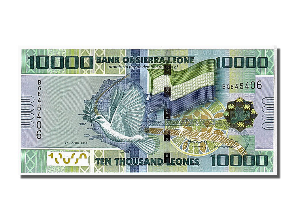 Banknote, Sierra Leone, 10,000 Leones, 2010, KM:33, UNC(65-70)