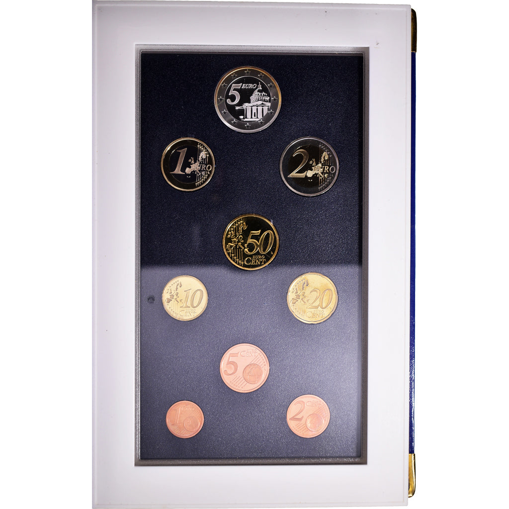 France, 1 cent to 5 euro, 2004, Monnaie de Paris, BE, MS(65-70), Gadoury:page