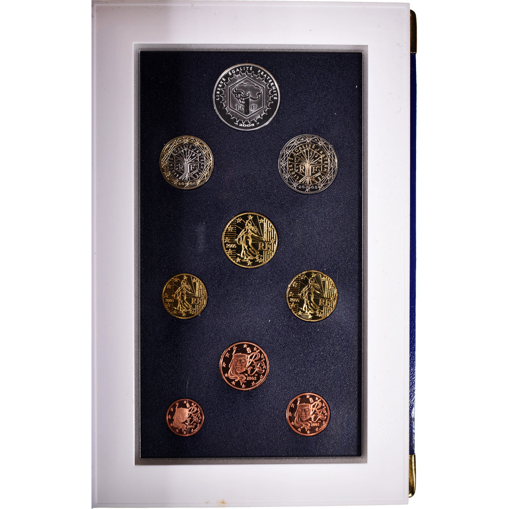 France, 1 cent to 5 euro, 2005, Monnaie de Paris, FDC, Gadoury:page 314