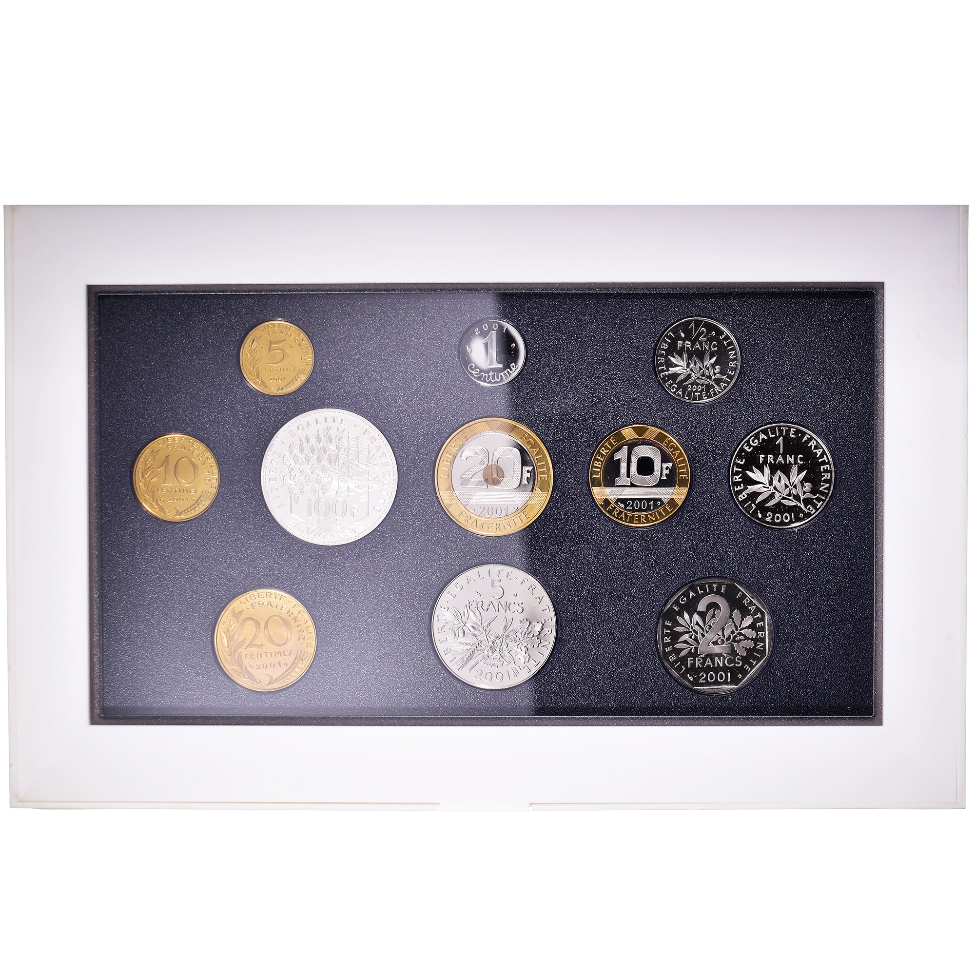 Münze, Frankreich, Coffret 1 c. à 100 frs., 2001, Monnaie de Paris, BE, STGL