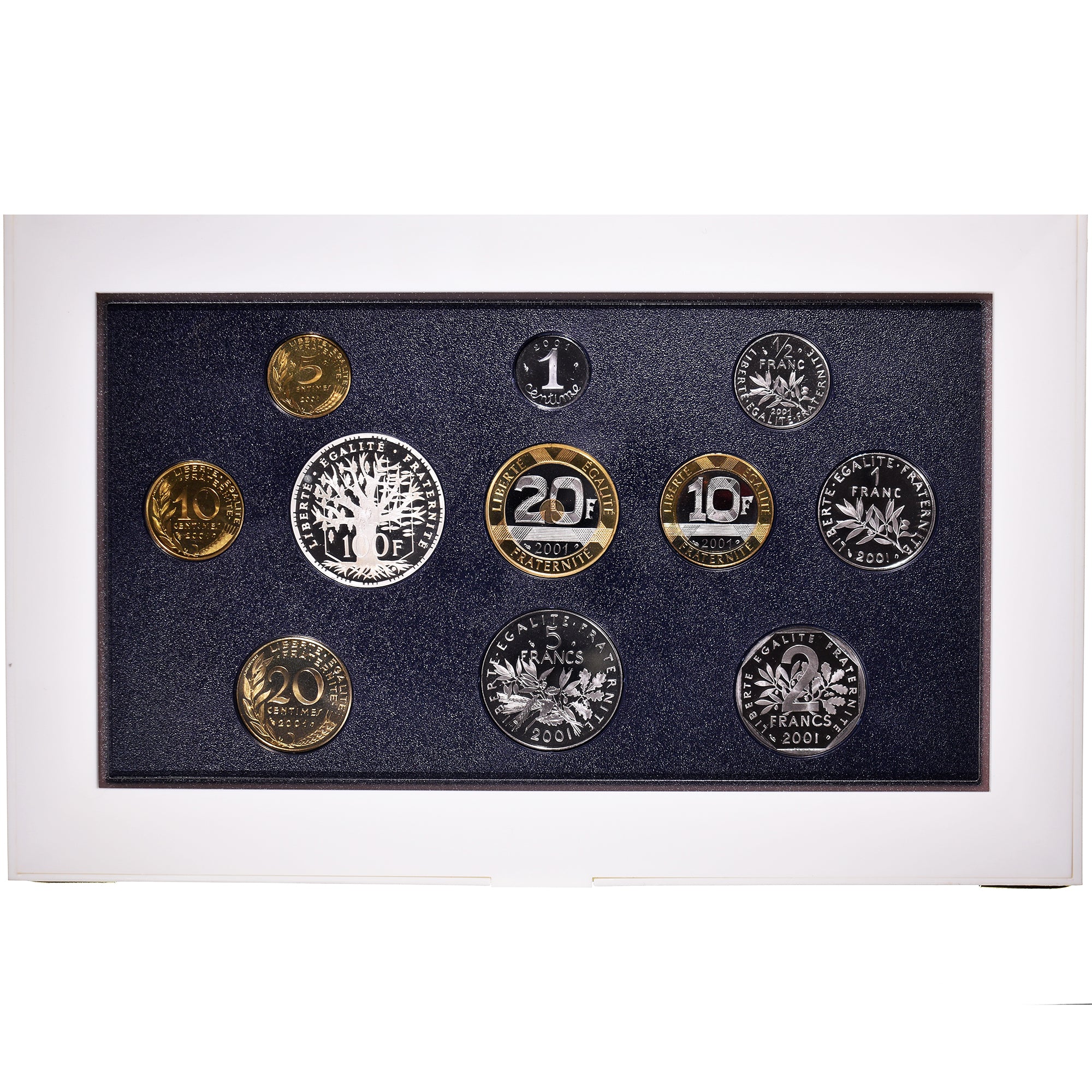 Munten, Frankrijk, Coffret 1 c. à 100 frs., 2001, Monnaie de Paris, BE, FDC