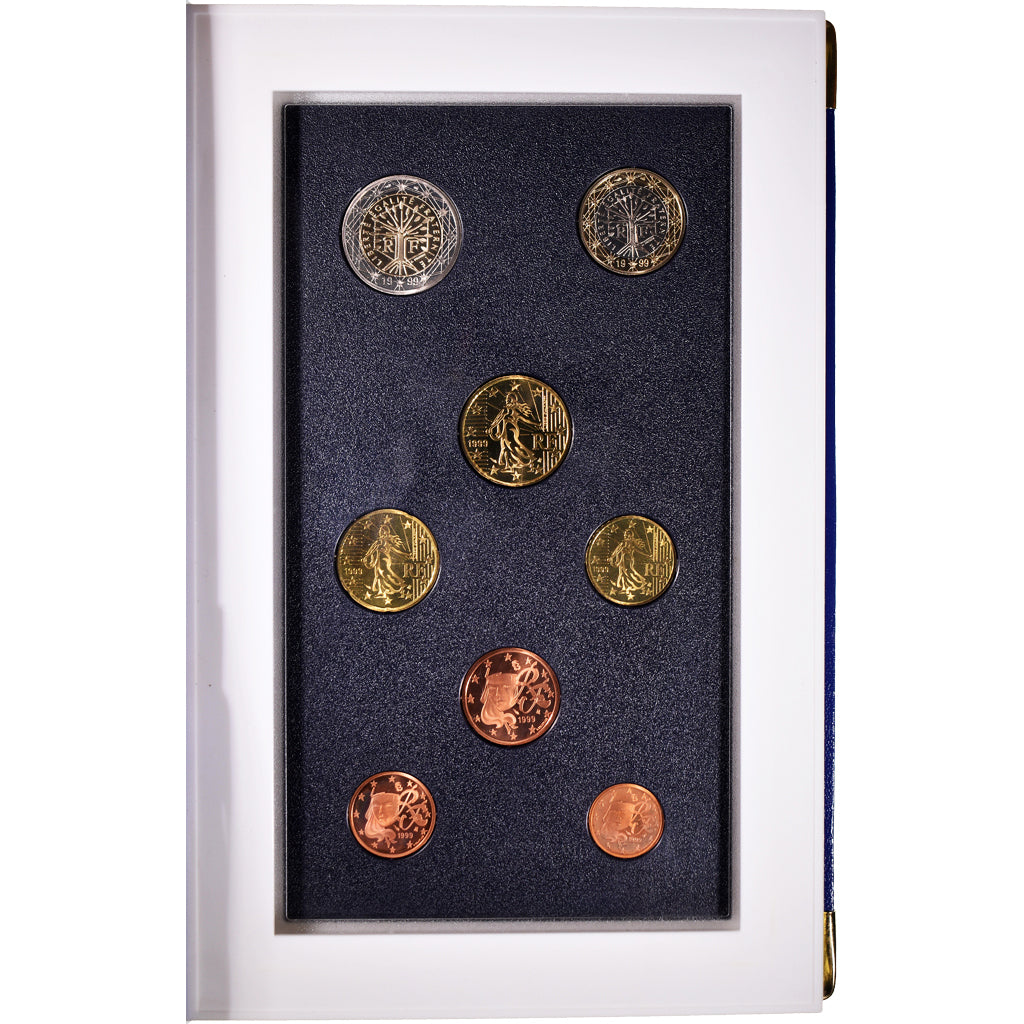 France, 1 Cent to 2 Euro, 1999, Monnaie de Paris, BE, FDC, Gadoury:page 314
