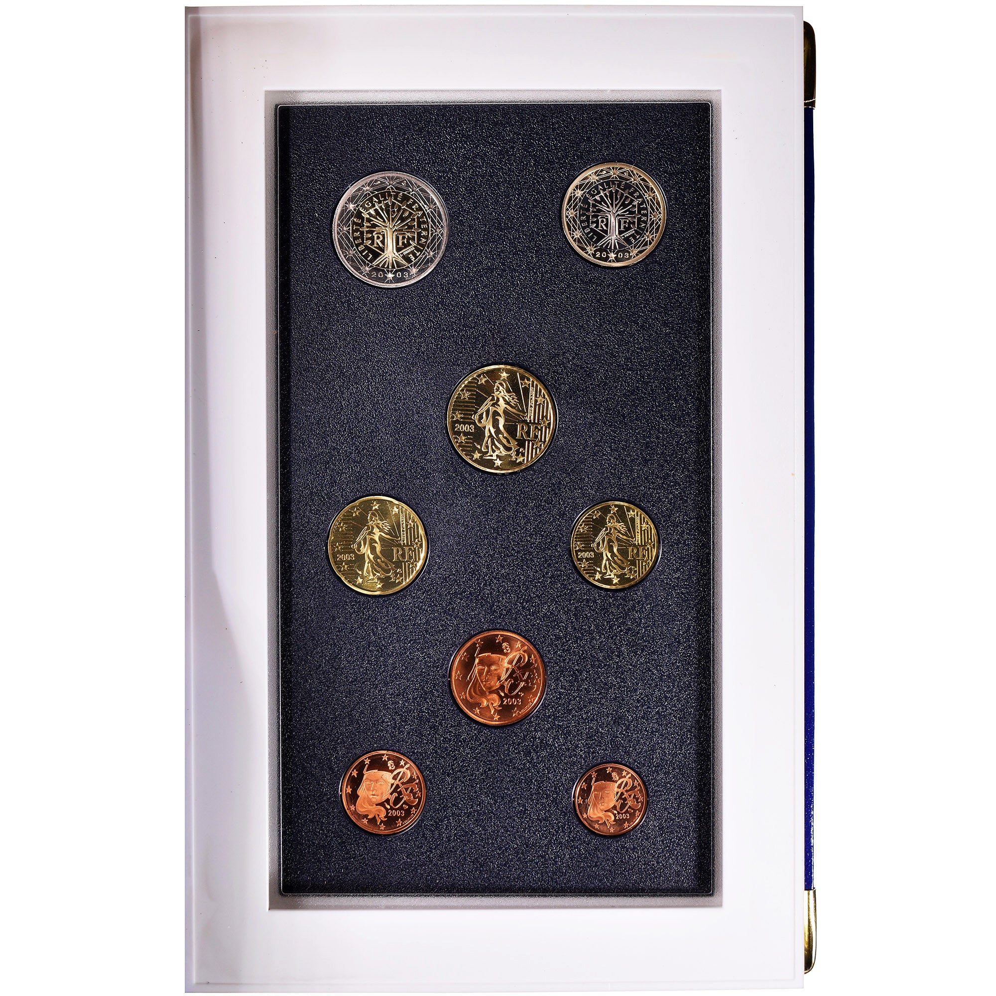 Francja, 1 Cent to 2 Euro, 2003, Monnaie de Paris, BE, MS(65-70), ND