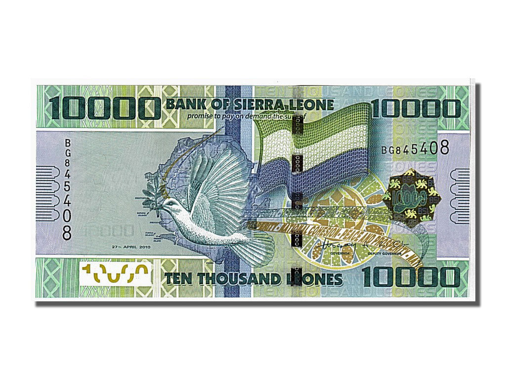 Banknote, Sierra Leone, 10,000 Leones, 2010, KM:33, UNC(65-70)