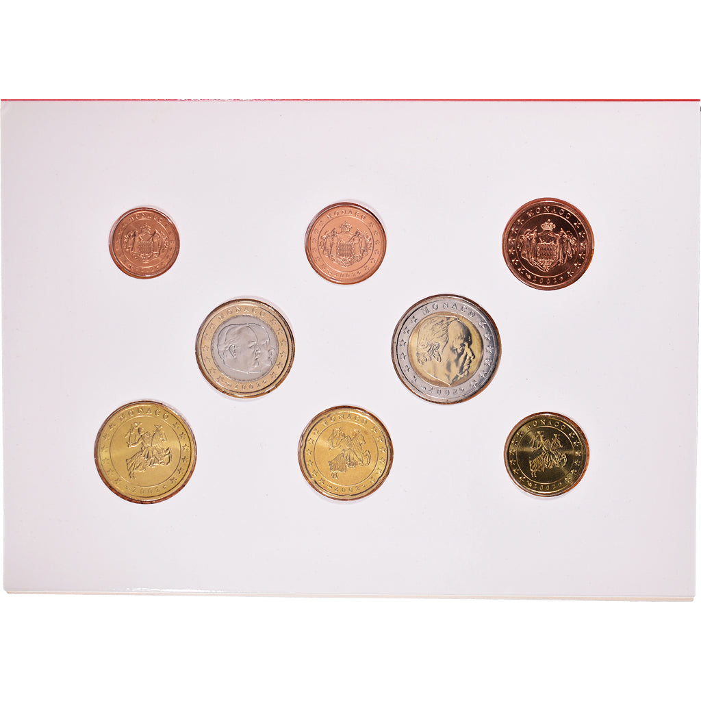 Monaco, 1 Cent to 2 Euro, 2002, Monnaie de Paris, BU, FDC, N.C., Gadoury:page