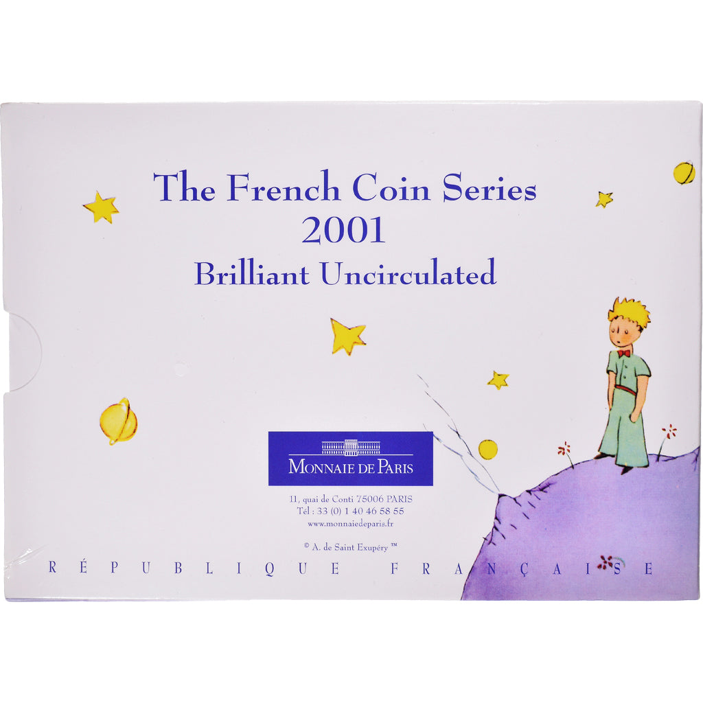Munten, Frankrijk, Petit Prince, Coffret 1 c. à 20 frs., 2001, Monnaie de
