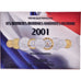 Moeda, França, Coffret 1 c. à 20 frs., 2001, Monnaie de Paris, BU, MS(65-70)