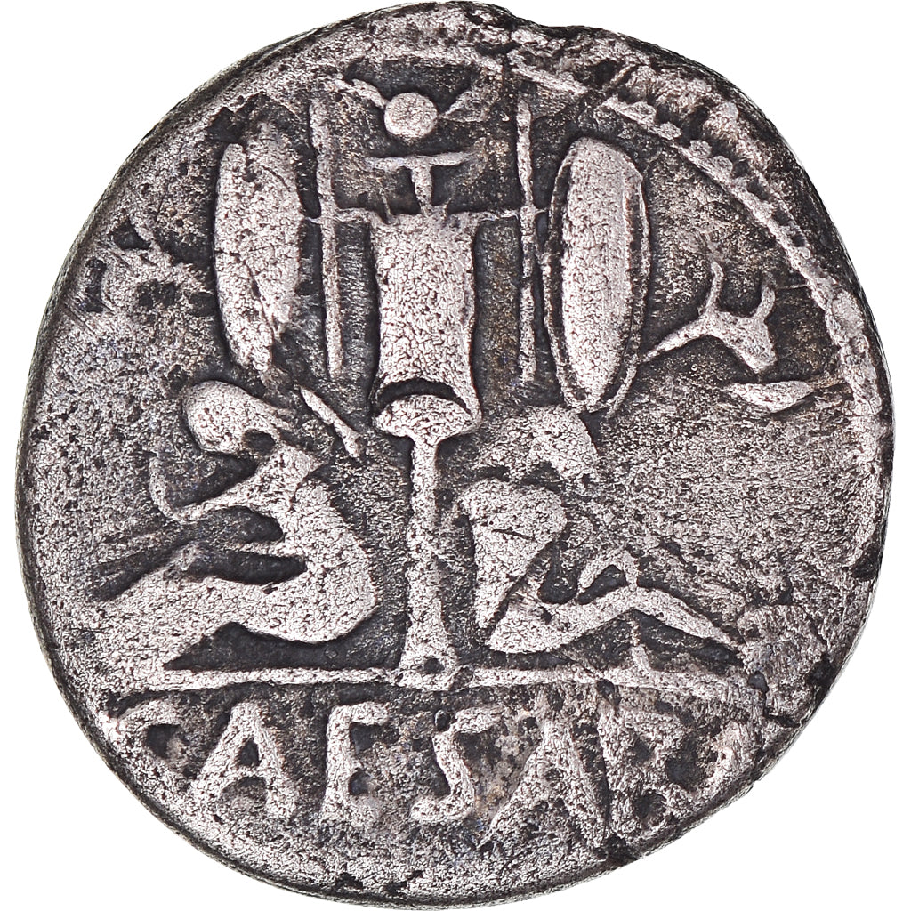 Moneda, Julius Caesar, Denarius, 46-45 BC, Spain, Traveling mint, BC+, Plata