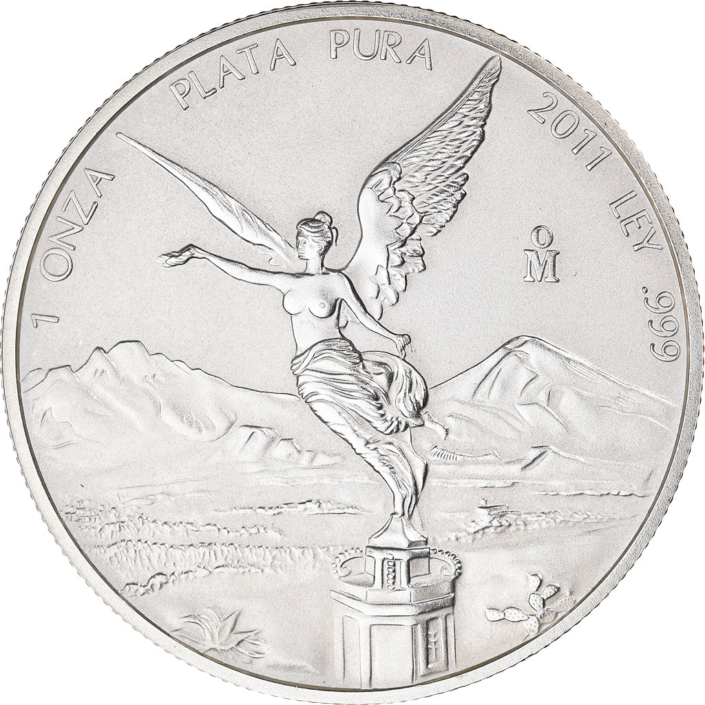 Coin, Mexico, Onza, Troy Ounce of Silver, 2011, Mexico City, MS(65-70), Silver